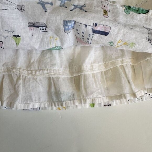 John Lewis Dress Seaside Summer Scene Lighthouse White Size 2T 3T 2-3 Years - Picture 3 of 7